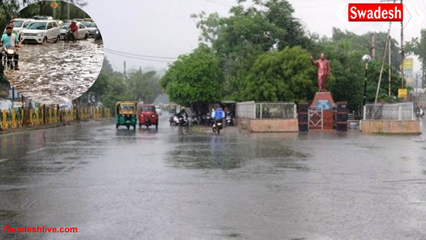 ग्वालियर में मानसून विदाई के बाद भी जमकर बरसात, फ्लाइट डायवर्ट, सड़कों पर जलभराव