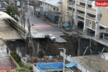 बैंकॉक में 4-लेन सड़क अचानक धंसी, हुआ बड़ा गड्ढा और क्षतिग्रस्त हुईं गाड़ियां