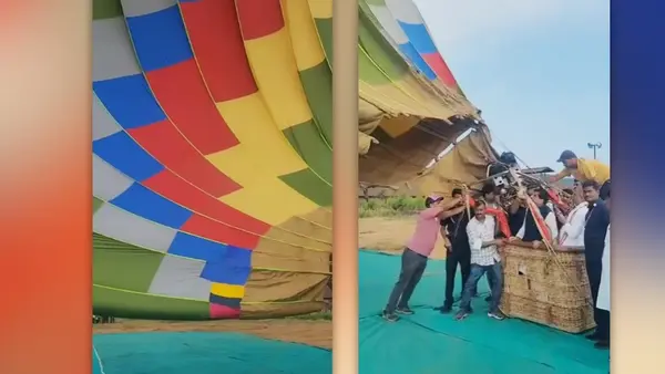 मुख्यमंत्री डॉ.मोहन यादव के हॉट एयर बैलून में लगी आग, बड़ा हादसा टला
