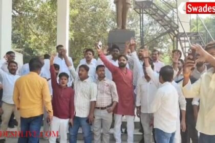 Protest against SP MLA Ram Achal Rajbhar for insulting Hindu religion