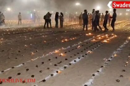 Moradabad city lit up with 1.1 million lamps, Lord Rama seen in drone show