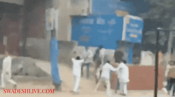 Heavy stone pelting and fighting between two groups in Hapur