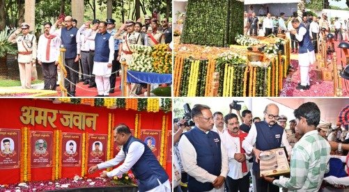 Raipur: CM Sai paid tribute to the brave soldiers on Martyrs' Day, said the courage of the police and security forces against Naxalism is inspiring.