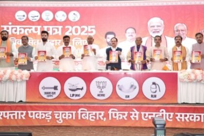 Bihar Elections: NDA releases manifesto, promises 125 units of free electricity, 10 million jobs, metro in 4 cities