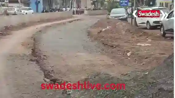 Balod: Gross negligence in the construction of an 8 crore rupee divider! The main road is dug up, work has been halted for a month; water supply has been disrupted, and a road blockade is being warned on October 30th.