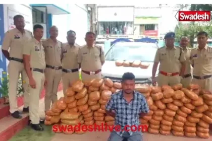 Major action by Gharghoda police: Two and a half quintals of ganja seized from a car, a smuggler arrested with property worth Rs 58 lakh