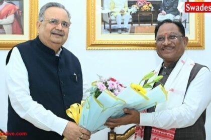 स्पीकर रमन सिंह ने सीएम विष्णुदेव साय से की मुलाकात: एक नवंबर को पीएम मोदी करेंगे नए विधानसभा भवन का लोकार्पण