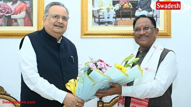 स्पीकर रमन सिंह ने सीएम विष्णुदेव साय से की मुलाकात: एक नवंबर को पीएम मोदी करेंगे नए विधानसभा भवन का लोकार्पण