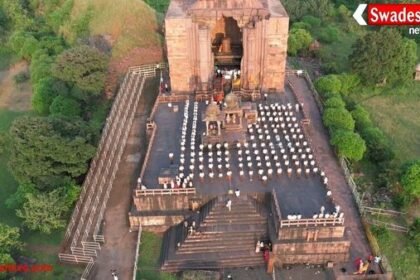 भोजपुर मंदिर से निकला संघ का पथ संचलन, नागरिकों ने किया स्वागत