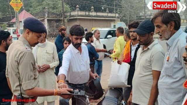 ग्वालियर में मॉडिफाइड साइलेंसर वाली बुलेट बाइक पर पुलिस की सख्त कार्रवाई