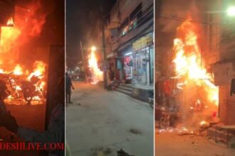 Massive fire in Gurugram: Panic erupts while filling cylinder