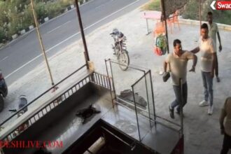 Hapur: Goons in a car attacked a general store owner with a brick.