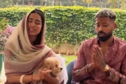 Hardik Pandya performed Hanuman Puja with girlfriend Mahikaa Sharma, shared photos and videos on social media.