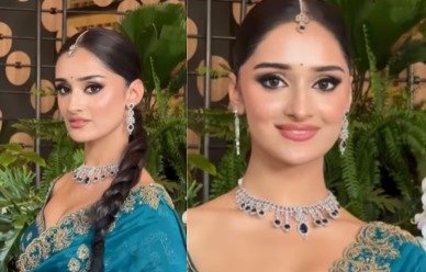 Miss Universe 2025: Manika Vishwakarma stuns in a royal blue sari, bringing Indian ethnic glam to the global stage