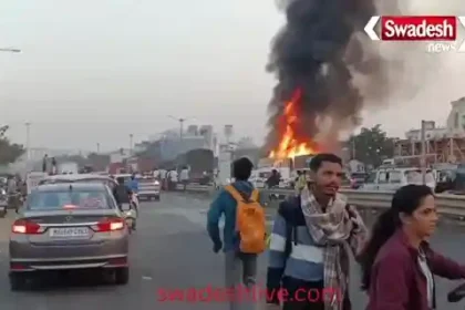 Eight people killed, several injured, several vehicles collided, and a fire caused panic in a horrific road accident on the Navle Bridge.