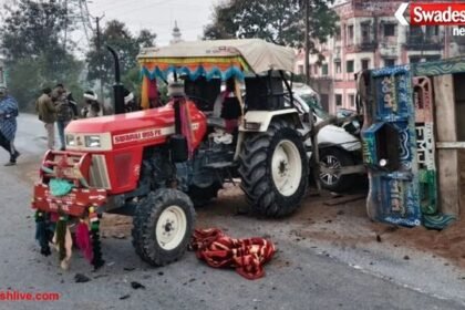 ग्वालियर में रेत से भरी ट्रैक्टर-ट्रॉली से टकराई फॉर्च्यूनर, 5 की मौत