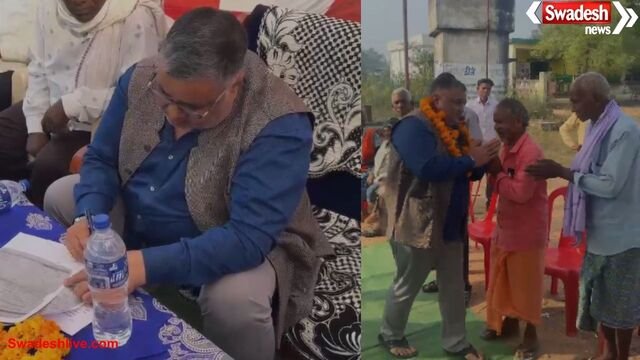 सरगुजा: मंत्री राजेश अग्रवाल का ग्राम घाट बर्रा दौरा