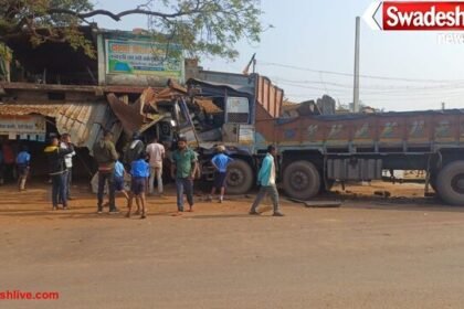 बालोद: मोखा में ट्रक और हाईवा में जबरदस्त टक्कर, ट्रक चालक की मौके पर दर्दनाक मौत