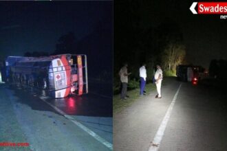 अनूपपुर में बड़ा हादसा टला: NH-43 पर डीजल से भरा टैंकर पलटा, घंटों जाम से यात्री परेशान