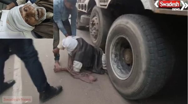 Sambhal: Elderly cyclist seriously injured after colliding with a truck at Chandausi intersection