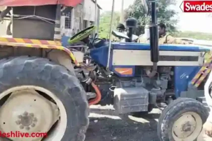 Murena: Major action early morning on Chambal Rajghat bridge: Forest department raids, tractor-trolley carrying illegal sand seized