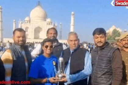 पर्सनल शूट के लिए ताजमहल पहुंचीं क्रिकेटर दीप्ति शर्मा, फैंस की उमड़ी भीड़