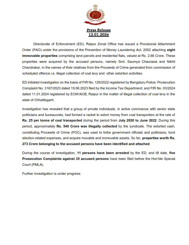 Chhattisgarh ED action