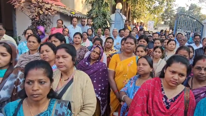 Chhattisgarh employee federation protest