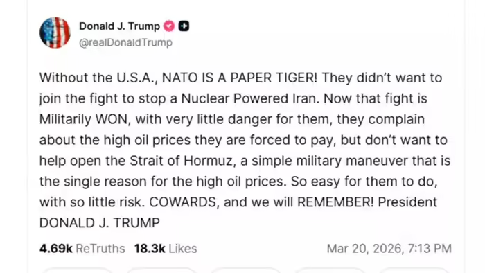 Trump criticizes NATO