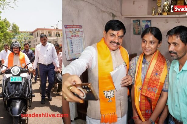 CM Dr.Yadav EV Ride reaches bhim nagar