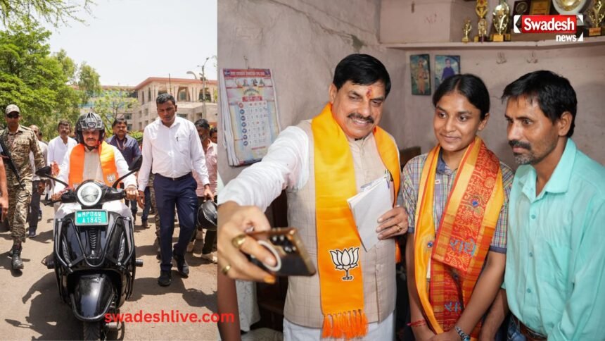 CM Dr.Yadav EV Ride reaches bhim nagar