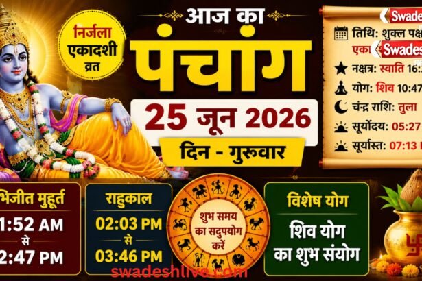 Panchang 25 June 2026 rahukal shubhmuhurt