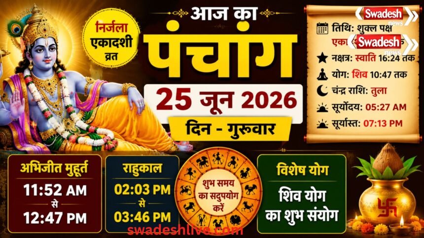 Panchang 25 June 2026 rahukal shubhmuhurt