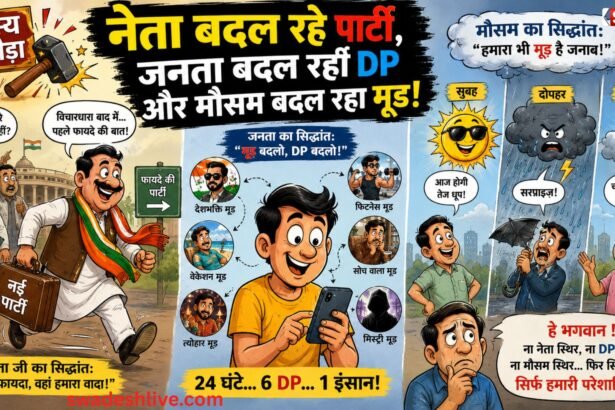 Political Comedy neta-party-janta-dp-mausam-badal-raha-mood
