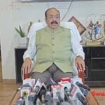 उप मुख्यमंत्री अरुण साव UCC प्रारूप समिति के गठन और कांग्रेस के आरोपों पर मीडिया को संबोधित करते हुए।