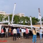 रायपुर के चोकरधानी रेस्टोरेंट में तेज आंधी के दौरान गिरा अस्थायी शेड