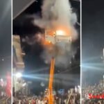 उज्जैन के बड़नगर में मोहर्रम जुलूस मामले की जांच के दौरान थाने के बाहर जुटे लोग और पुलिस बल।