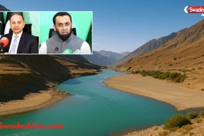 सिंधु जल संधि पर बयान देते पाकिस्तान के मंत्री मुसादिक मलिक।