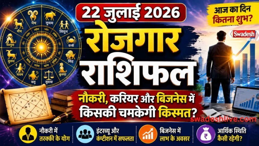 22 जुलाई 2026 का रोजगार राशिफल: नौकरी, करियर और बिजनेस में किस राशि की चमकेगी किस्मत?