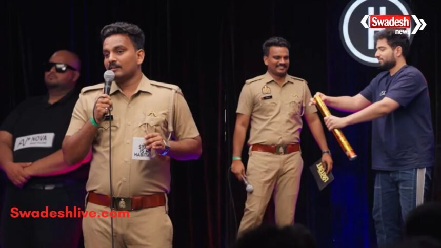 इंडियाज गॉट लेटेंट 2 के मंच पर प्रस्तुति देते यूपी पुलिस के कॉन्स्टेबल और विजेता कपिल दिनकर।