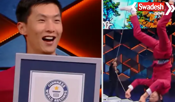 Chinese Man Climbs 40 Stairs On Head