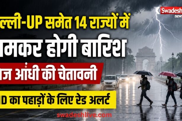 IMD Weather Update: दिल्ली-UP समेत 14 राज्यों में भारी बारिश, उत्तराखंड-हिमाचल में रेड अलर्ट