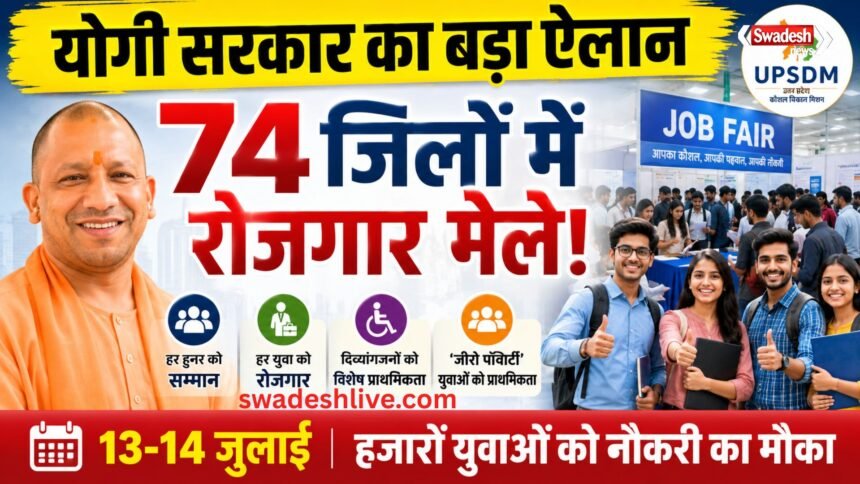 UP रोजगार मेला 2026: विश्व युवा कौशल दिवस पर 74 जिलों में लगेंगे वृहद रोजगार मेले, हजारों युवाओं को मिलेगा नौकरी का मौका