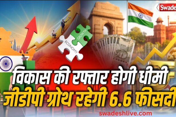 पश्चिम एशिया संकट के कारण भारत की जीडीपी वृद्धि दर में कमी और बढ़ती महंगाई को दर्शाता सांकेतिक चित्र।