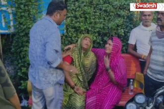 छतरपुर में रेलवे ट्रैक पर व्यक्ति की मौत के मामले की जांच करती पुलिस