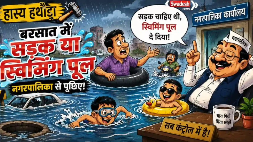 Rain Waterlogging roads-municipality