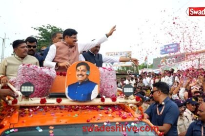 भोपाल के बैरसिया में मुख्यमंत्री डॉ. मोहन यादव द्वारा सांदीपनि विद्यालय का लोकार्पण करते हुए