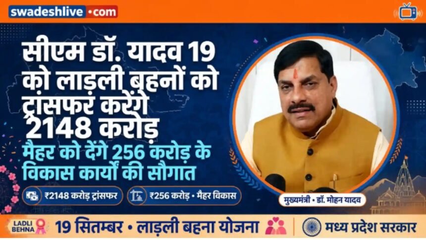 सीएम डॉ. यादव 19 को लाड़ली बहनों को ट्रांसफर करेंगे 2148 करोड़, मैहर को देंगे 256 करोड़ के विकास कार्यों की सौगात