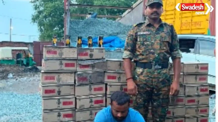 भोजपुर में 14 चक्का ट्रक से बरामद अवैध विदेशी शराब
