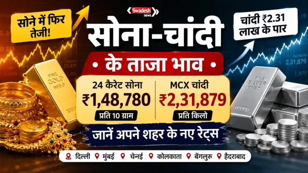 6 अगस्त 2026 को भारत में सोने और चांदी के ताजा भाव, 24 कैरेट गोल्ड और MCX सिल्वर रेट